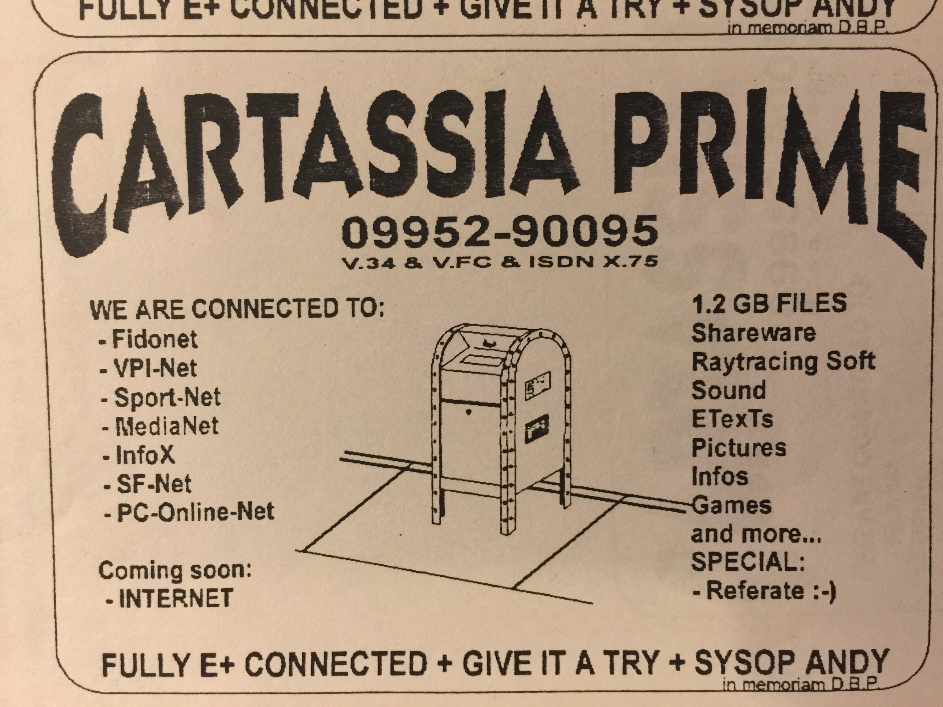 #BBS Ad for Mailbox "Cartassia Prime"