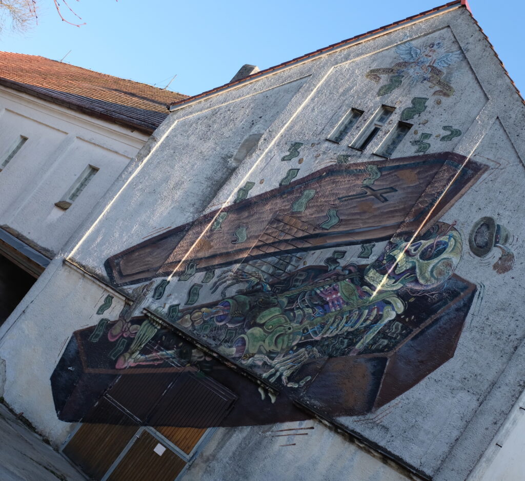 Memento Mori, Grafitti im Kloster St. Ottilien.